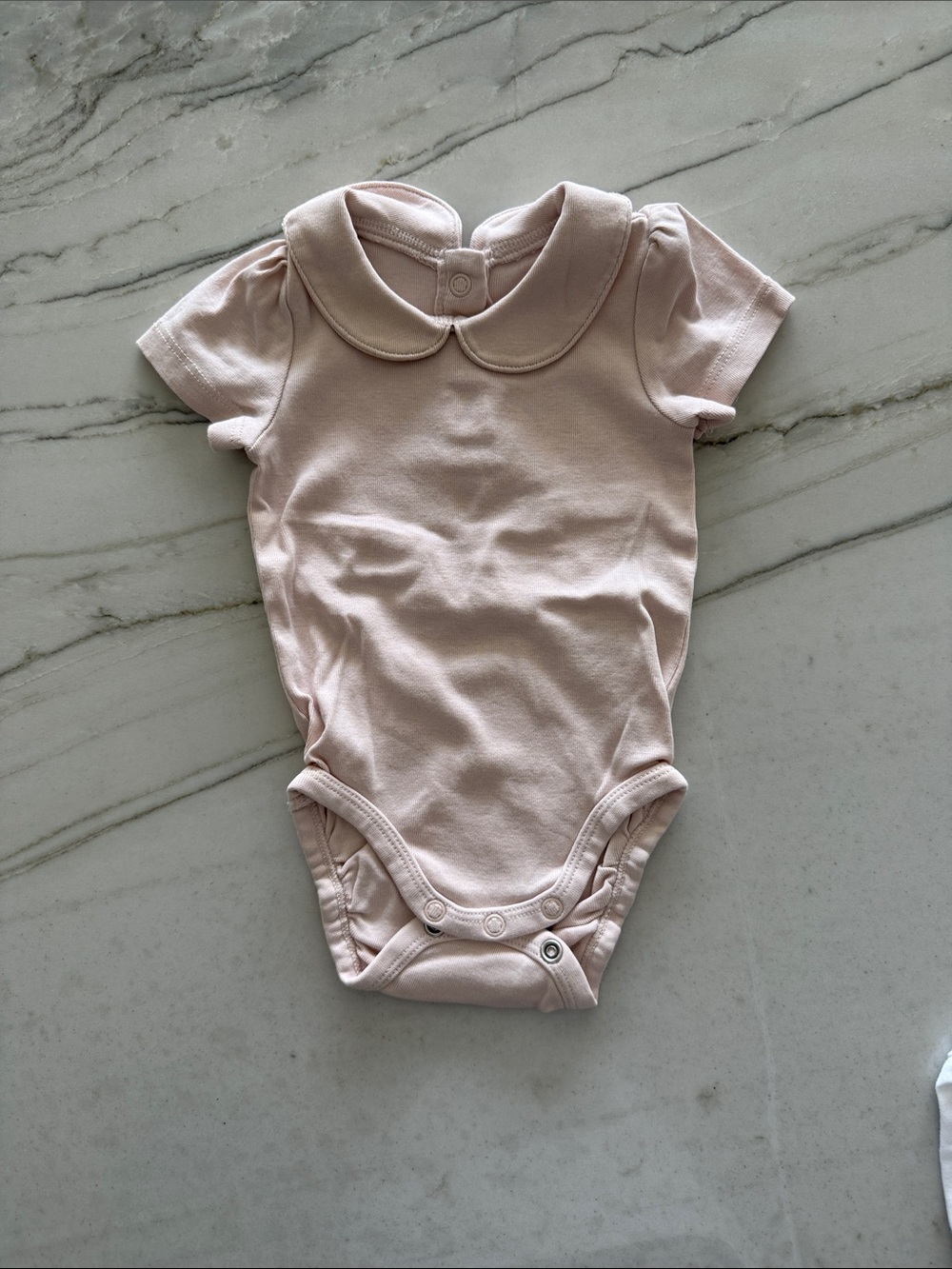 H&M Light Pink Peter Pan Collar One-Piece Bodysuit